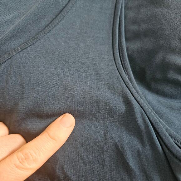 Eileen Fisher Silk Scoop Neck Blue Slip Tunic Tank Dress 30" Length Size Small - Picture 11 of 11